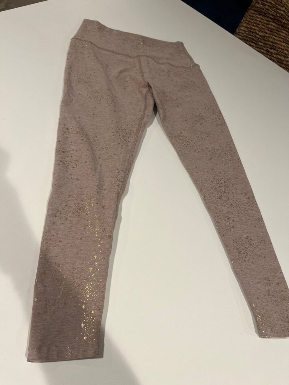 Beyond Yoga Gold Speckled Mauve High-Waisted Leggings L